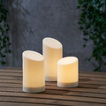 ÄDELLÖVSKOG LED block candle in/outdoor, set of 3