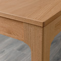 EKEDALEN / KARLPETTER Table and 2 chairs, oak/Gunnared medium grey chrome-plated, 80/120 cm
