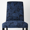 NORDVIKEN / BERGMUND Table and 4 chairs, black/Kvillsfors dark blue/blue black, 152/223 cm
