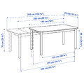 STRANDTORP / BERGMUND Table and 4 chairs, white/Gunnared medium grey white, 150/205/260 cm