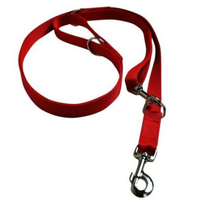 Chaba Adjustable Leash Tape 30mm x 130/260cm, red