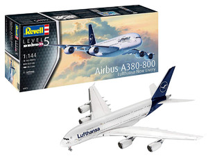 Revell Plastic Model Airbus A380-800 Lufthansa New Livery, 1:144, 14+