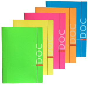 Document Folder with Elastic Band A4 Fluo 10-pack, assorted colours