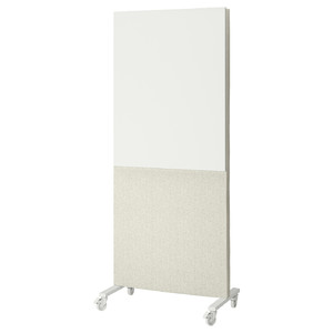 MITTZON Frame w cstrs/acoustic scrn/whtbrd, Gunnared beige/white, 85x205 cm