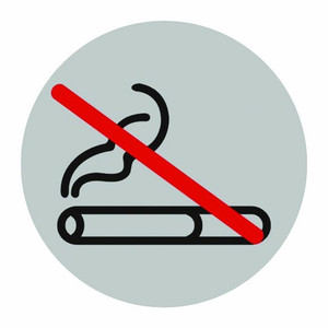 Self Adhesive Sign No-smoking, inox