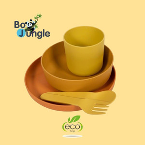 Bo Jungle B-CPLA Biodegradable Children's Tableware Set 5pcs Ochre