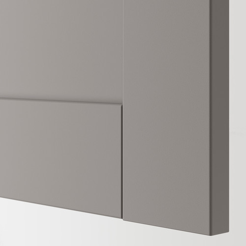 ENHET Storage combination for laundry, anthracite, grey frame, 90x30x180 cm