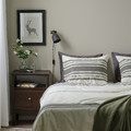 JÄTTEFRÄKEN Duvet cover and 2 pillowcases, white/dark grey, 200x200/50x60 cm