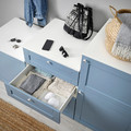 PLATSA Cabinet with doors and drawers, white/Sannidal blue, 180x57x103 cm