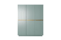 Wardrobe with Drawer Unit Nicole 150 cm, sage, gold handles