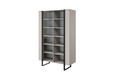 High Cabinet Display Cabinet Verica 120 cm, cashmere, black legs