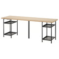 LAGKAPTEN / SPÄND Desk, white stained oak effect/black, 200x60 cm