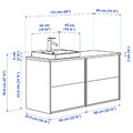 ÄNGSJÖN / BACKSJÖN Wash-stand/wash-basin/tap, high-gloss white/bamboo, 122x49x71 cm