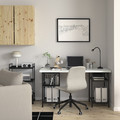 LAGKAPTEN / SPÄND Desk, white/black, 140x60 cm