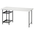 LAGKAPTEN / SPÄND Desk, white/black, 140x60 cm