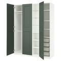 PAX / GRIMO Wardrobe combination, white grey-green/white, 185x60x236 cm