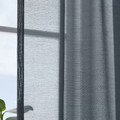STENFRÖ Sheer curtains, 1 pair, with heading tape/dark blue, 145x300 cm
