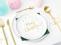 Christmas Paper Napkins, White with Gold Christmas Tree, Pack of 20