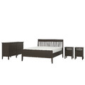 IDANÄS Bedroom furniture, set of 4, dark brown, Standard King