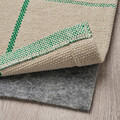RIDSTIG Rug, flatwoven, off-white/green, 133x195 cm