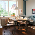SKÅLSTA Chair, walnut veneer/tubular metal/black-grey