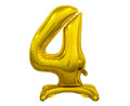 Foil Balloon Number 4 Standing, gold, 74cm