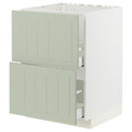 METOD / MAXIMERA Base cab f sink+2 fronts/2 drawers, white/Stensund light green, 60x60 cm