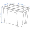 SAMLA Box with lid, transparent, 39x28x28 cm/22 l
