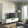 BESTÅ TV bench, white/Sutterviken/Kabbarp white, 180x42x48 cm