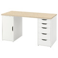 MITTCIRKEL / ALEX Desk, lively pine effect/white, 140x60 cm
