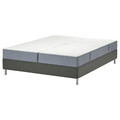 LYNGÖR Divan bed, Vesteröy firm/medium firm/light blue dark grey, 180x200 cm