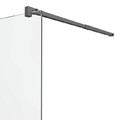 GoodHome Walk-in Shower Panel Beloya 90 cm, transparent/black