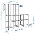 VITTSJÖ Storage combination, black-brown/glass, 200x36x175 cm