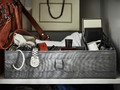SKUBB Box with compartments, dark grey, 44x34x11 cm