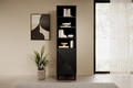 Shelving Unit Bookcase Asha 50cm, metal legs, matt black