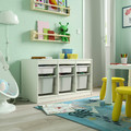 TROFAST Storage combination with boxes, white white/grey, 99x44x56 cm