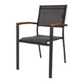 Garden Armchair with Wooden Armrests Toscana, anthracite