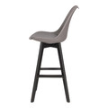 Bar Stool Norden, wood black high PP, dark grey