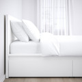 MALM Bed frame, high, w 2 storage boxes, white, 180x200 cm