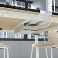 MITTZON Conference table, black stained ash veneer/white, 140x108x75 cm