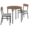GRÖTÅN/GRÖTÅN Table and 2 chairs, pine brown stained/Tibbleby dark beige, 80 cm