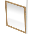 GoodHome Glass Modular Room Divider Panel Alara 100 x 100 cm, oak veneer/clear glass