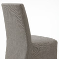 BERGMUND Chair w medium long cover, black, Nolhaga grey/beige
