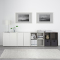 EKET Cabinet combination with feet, dark grey/dark grey, 280x35x72 cm