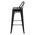 Bar Stool Paris Back Short 75cm, black