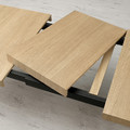 TARSELE Extendable table, oak veneer/black, 210/268x90 cm