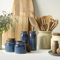 BRUGDHAJ Jar with lid, beige, 1 l