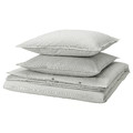 SOLFIBBLA Duvet cover and 2 pillowcases, grey white/stripe, 200x200/50x60 cm