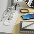 MITTZON Desk sit/stand, electric birch veneer/white, 140x60 cm