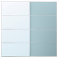 MEHAMN/AULI Pair of sliding doors, aluminium double sided/light blue mirror glass, 200x201 cm